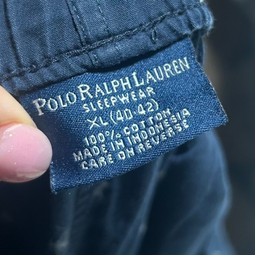 Polo Ralph Lauren Mens XL Navy Blue Cotton Pony Logo Pajama Sleep Pants XL 40-42 - Picture 2 of 6